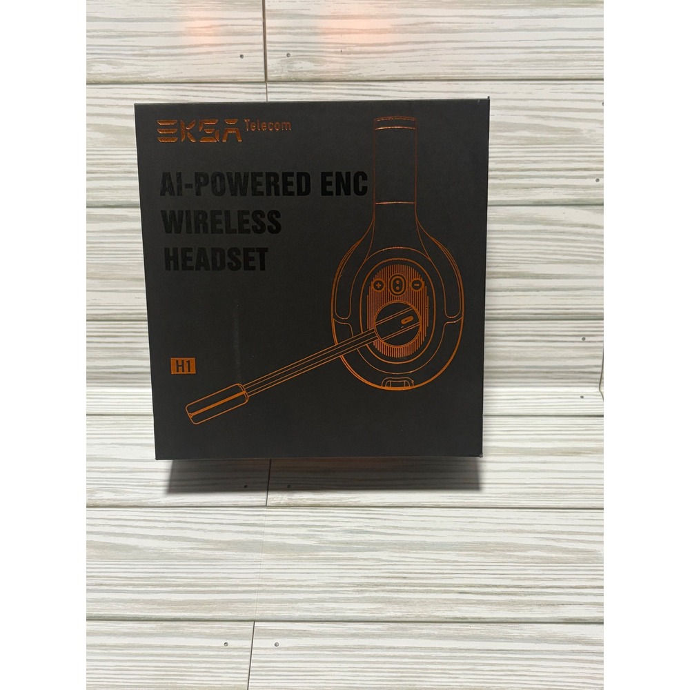 EKSA TelecomH1 AI-Powered ENC Wireless Headset Bluetooth 5.0 Trucker Office Work